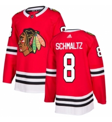 Men's Adidas Chicago Blackhawks #8 Nick Schmaltz Authentic Red Home NHL Jersey