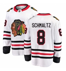 Men's Chicago Blackhawks #8 Nick Schmaltz Fanatics Branded White Away Breakaway NHL Jersey