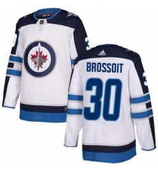 Men's Adidas Winnipeg Jets #30 Laurent Brossoit Authentic White Away NHL Jersey Men's Adidas Winnipeg Jets #30 Laurent Brossoit Authentic White Away NHL Jersey