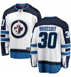 Men's Winnipeg Jets #30 Laurent Brossoit Fanatics Branded White Away Breakaway NHL Jersey Men's Winnipeg Jets #30 Laurent Brossoit Fanatics Branded White Away Breakaway NHL Jersey