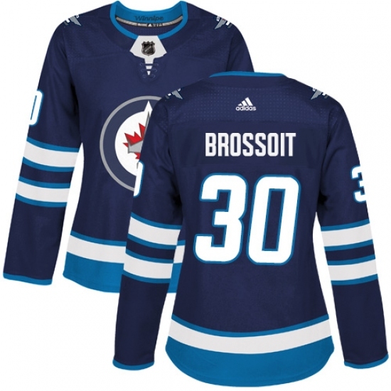 Women's Adidas Winnipeg Jets #30 Laurent Brossoit Authentic Navy Blue Home NHL Jersey Women's Adidas Winnipeg Jets #30 Laurent Brossoit Authentic Navy Blue Home NHL Jersey