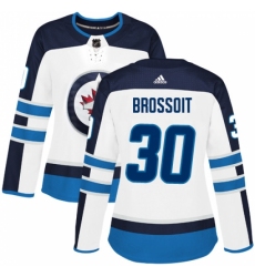 Women's Adidas Winnipeg Jets #30 Laurent Brossoit Authentic White Away NHL Jersey Women's Adidas Winnipeg Jets #30 Laurent Brossoit Authentic White Away NHL Jersey