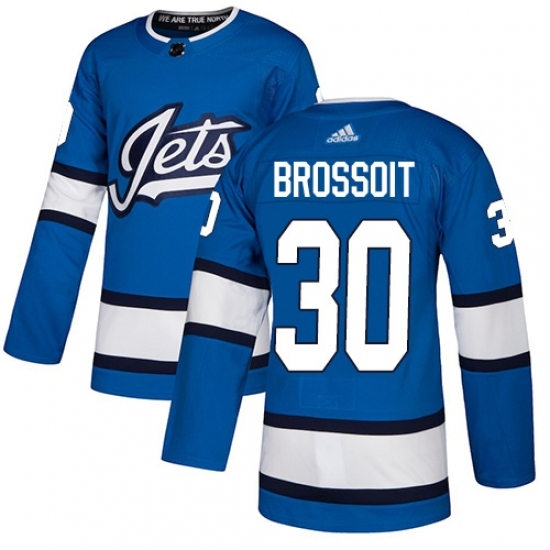 Youth Adidas Winnipeg Jets #30 Laurent Brossoit Authentic Blue Alternate NHL Jersey Youth Adidas Winnipeg Jets #30 Laurent Brossoit Authentic Blue Alternate NHL Jersey