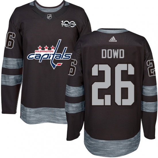 Men's Adidas Washington Capitals #26 Nic Dowd Authentic Black 1917-2017 100th Anniversary NHL Jersey Men's Adidas Washington Capitals #26 Nic Dowd Authentic Black 1917-2017 100th Anniversary NHL Jersey
