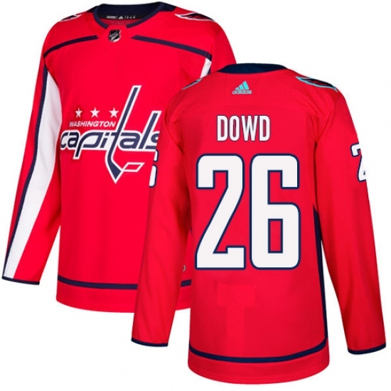 Men's Adidas Washington Capitals #26 Nic Dowd Authentic Red Home NHL Jersey Men's Adidas Washington Capitals #26 Nic Dowd Authentic Red Home NHL Jersey