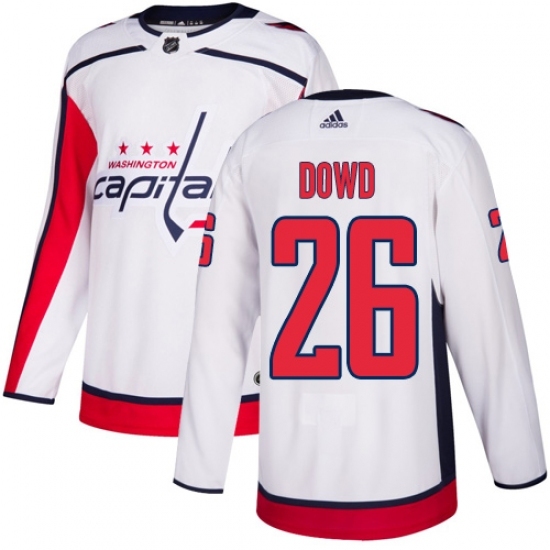 Men's Adidas Washington Capitals #26 Nic Dowd Authentic White Away NHL Jersey Men's Adidas Washington Capitals #26 Nic Dowd Authentic White Away NHL Jersey