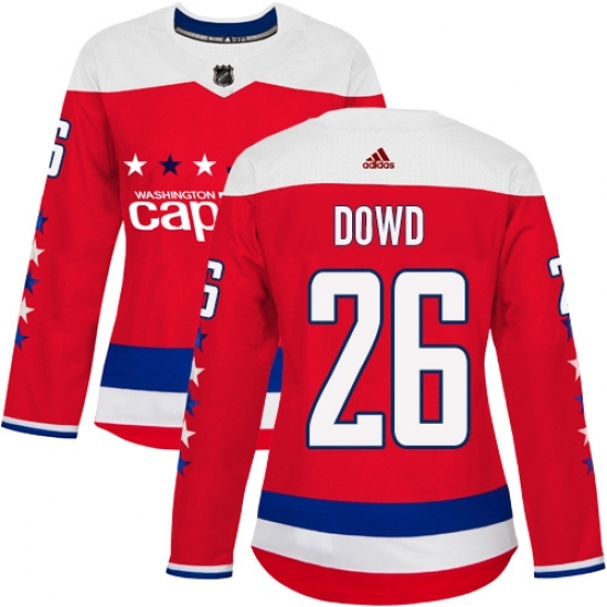 Women's Adidas Washington Capitals #26 Nic Dowd Authentic Red Alternate NHL Jersey Women's Adidas Washington Capitals #26 Nic Dowd Authentic Red Alternate NHL Jersey