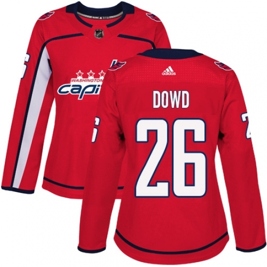 Women's Adidas Washington Capitals #26 Nic Dowd Authentic Red Home NHL Jersey Women's Adidas Washington Capitals #26 Nic Dowd Authentic Red Home NHL Jersey
