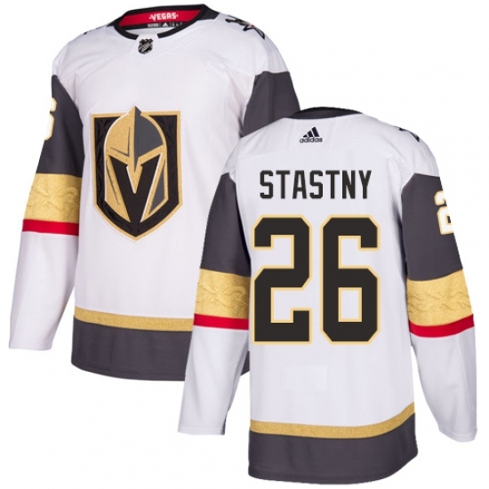 Men's Adidas Vegas Golden Knights #26 Paul Stastny Authentic White Away NHL Jersey Men's Adidas Vegas Golden Knights #26 Paul Stastny Authentic White Away NHL Jersey