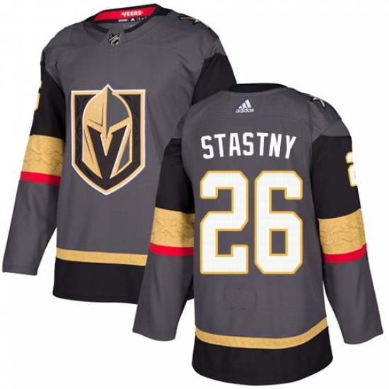 Men's Adidas Vegas Golden Knights #26 Paul Stastny Premier Gray Home NHL Jersey Men's Adidas Vegas Golden Knights #26 Paul Stastny Premier Gray Home NHL Jersey