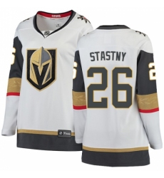 Women's Vegas Golden Knights #26 Paul Stastny Authentic White Away Fanatics Branded Breakaway NHL Jersey