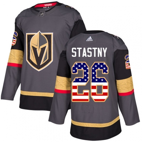 Youth Adidas Vegas Golden Knights #26 Paul Stastny Authentic Gray USA Flag Fashion NHL Jersey Youth Adidas Vegas Golden Knights #26 Paul Stastny Authentic Gray USA Flag Fashion NHL Jersey