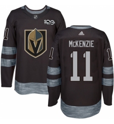 Men's Adidas Vegas Golden Knights #11 Curtis McKenzie Authentic Black 1917-2017 100th Anniversary NHL Jersey