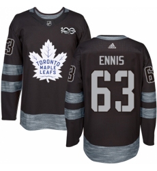 Men's Adidas Toronto Maple Leafs #63 Tyler Ennis Authentic Black 1917-2017 100th Anniversary NHL Jersey