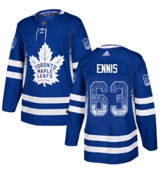 Men's Adidas Toronto Maple Leafs #63 Tyler Ennis Authentic Blue Drift Fashion NHL Jersey