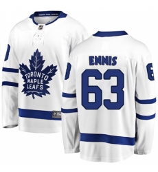 Men's Toronto Maple Leafs #63 Tyler Ennis Authentic White Away Fanatics Branded Breakaway NHL Jersey