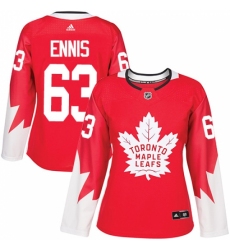 Women's Adidas Toronto Maple Leafs #63 Tyler Ennis Authentic Red Alternate NHL Jersey