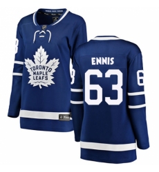 Women's Toronto Maple Leafs #63 Tyler Ennis Authentic Royal Blue Home Fanatics Branded Breakaway NHL Jersey