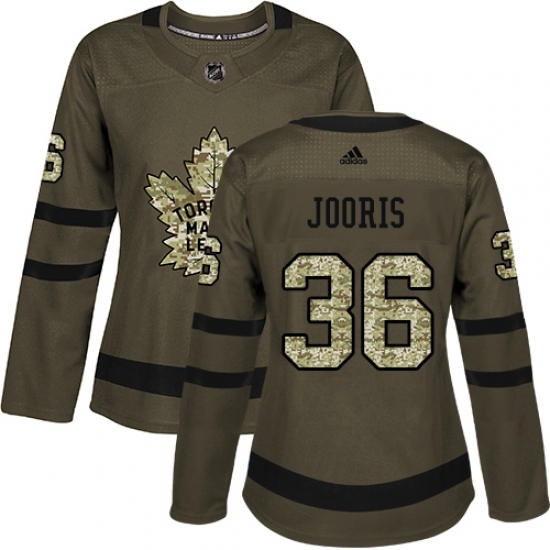 Women's Adidas Toronto Maple Leafs #36 Josh Jooris Authentic Green Salute to Service NHL Jersey Women's Adidas Toronto Maple Leafs #36 Josh Jooris Authentic Green Salute to Service NHL Jersey