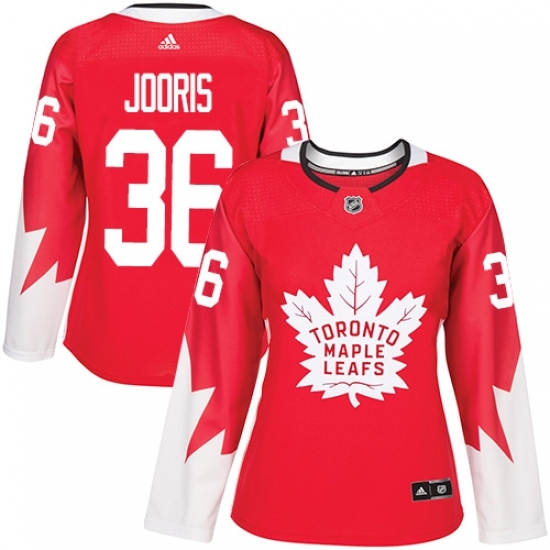 Women's Adidas Toronto Maple Leafs #36 Josh Jooris Authentic Red Alternate NHL Jersey Women's Adidas Toronto Maple Leafs #36 Josh Jooris Authentic Red Alternate NHL Jersey