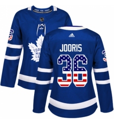 Women's Adidas Toronto Maple Leafs #36 Josh Jooris Authentic Royal Blue USA Flag Fashion NHL Jersey Women's Adidas Toronto Maple Leafs #36 Josh Jooris Authentic Royal Blue USA Flag Fashion NHL Jersey