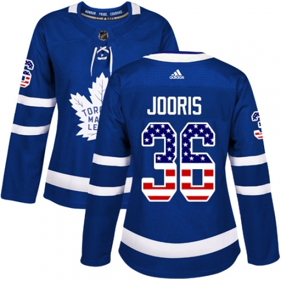 Women's Adidas Toronto Maple Leafs #36 Josh Jooris Authentic Royal Blue USA Flag Fashion NHL Jersey Women's Adidas Toronto Maple Leafs #36 Josh Jooris Authentic Royal Blue USA Flag Fashion NHL Jersey