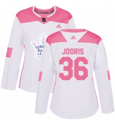 Women's Adidas Toronto Maple Leafs #36 Josh Jooris Authentic White Pink Fashion NHL Jersey Women's Adidas Toronto Maple Leafs #36 Josh Jooris Authentic White Pink Fashion NHL Jersey