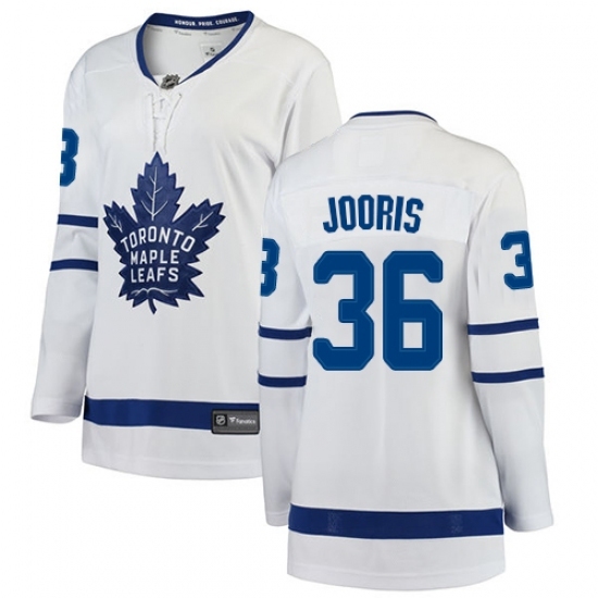 Women's Toronto Maple Leafs #36 Josh Jooris Authentic White Away Fanatics Branded Breakaway NHL Jersey Women's Toronto Maple Leafs #36 Josh Jooris Authentic White Away Fanatics Branded Breakaway NHL Jersey