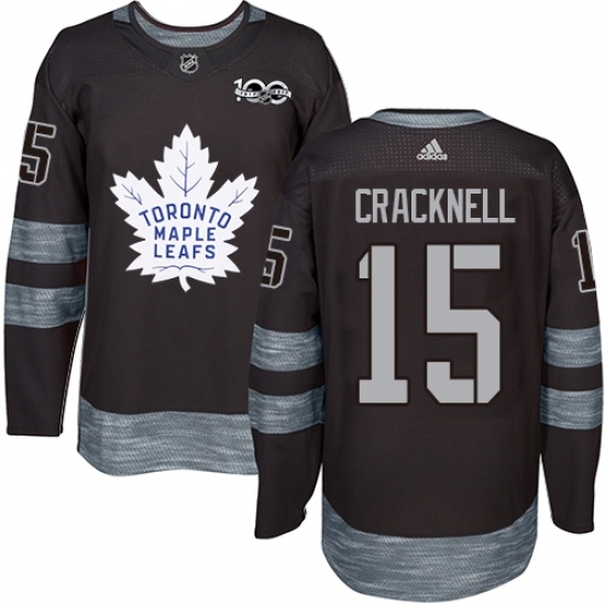 Men's Adidas Toronto Maple Leafs #15 Adam Cracknell Authentic Black 1917-2017 100th Anniversary NHL Jersey Men's Adidas Toronto Maple Leafs #15 Adam Cracknell Authentic Black 1917-2017 100th Anniversary NHL Jersey