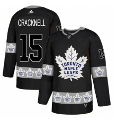 Men's Adidas Toronto Maple Leafs #15 Adam Cracknell Authentic Black Team Logo Fashion NHL Jersey Men's Adidas Toronto Maple Leafs #15 Adam Cracknell Authentic Black Team Logo Fashion NHL Jersey