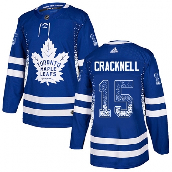 Men's Adidas Toronto Maple Leafs #15 Adam Cracknell Authentic Blue Drift Fashion NHL Jersey Men's Adidas Toronto Maple Leafs #15 Adam Cracknell Authentic Blue Drift Fashion NHL Jersey