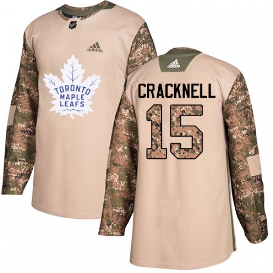 Men's Adidas Toronto Maple Leafs #15 Adam Cracknell Authentic Camo Veterans Day Practice NHL Jersey Men's Adidas Toronto Maple Leafs #15 Adam Cracknell Authentic Camo Veterans Day Practice NHL Jersey