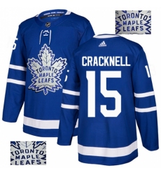 Men's Adidas Toronto Maple Leafs #15 Adam Cracknell Authentic Royal Blue Fashion Gold NHL Jersey Men's Adidas Toronto Maple Leafs #15 Adam Cracknell Authentic Royal Blue Fashion Gold NHL Jersey