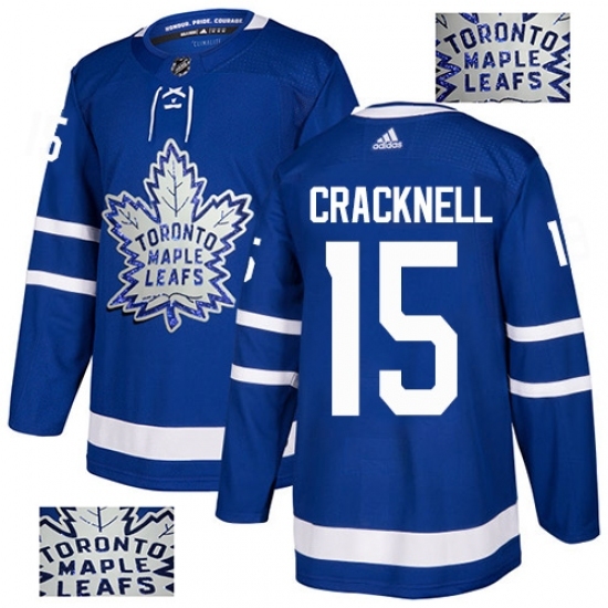 Men's Adidas Toronto Maple Leafs #15 Adam Cracknell Authentic Royal Blue Fashion Gold NHL Jersey Men's Adidas Toronto Maple Leafs #15 Adam Cracknell Authentic Royal Blue Fashion Gold NHL Jersey