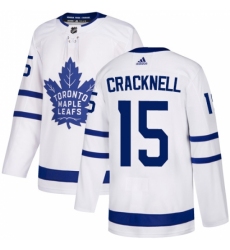 Men's Adidas Toronto Maple Leafs #15 Adam Cracknell Authentic White Away NHL Jersey Men's Adidas Toronto Maple Leafs #15 Adam Cracknell Authentic White Away NHL Jersey