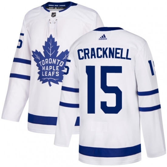 Men's Adidas Toronto Maple Leafs #15 Adam Cracknell Authentic White Away NHL Jersey Men's Adidas Toronto Maple Leafs #15 Adam Cracknell Authentic White Away NHL Jersey
