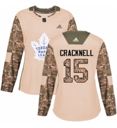 Women's Adidas Toronto Maple Leafs #15 Adam Cracknell Authentic Camo Veterans Day Practice NHL Jersey Women's Adidas Toronto Maple Leafs #15 Adam Cracknell Authentic Camo Veterans Day Practice NHL Jersey