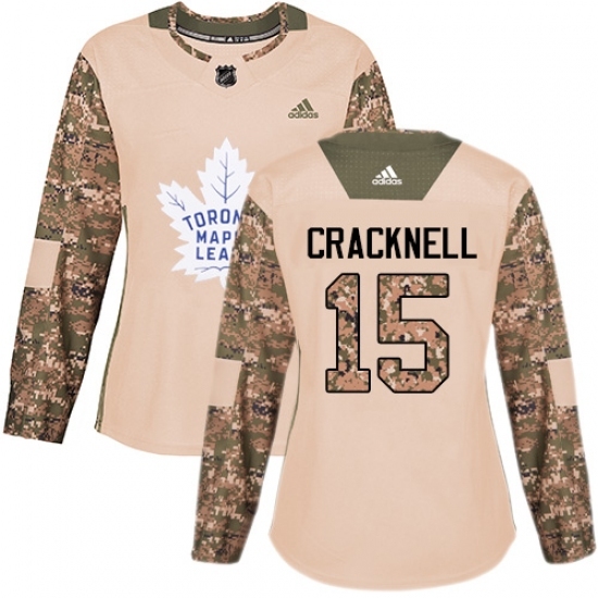 Women's Adidas Toronto Maple Leafs #15 Adam Cracknell Authentic Camo Veterans Day Practice NHL Jersey Women's Adidas Toronto Maple Leafs #15 Adam Cracknell Authentic Camo Veterans Day Practice NHL Jersey