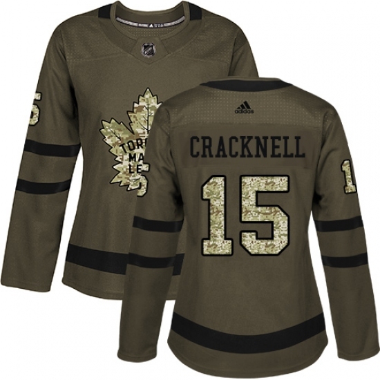 Women's Adidas Toronto Maple Leafs #15 Adam Cracknell Authentic Green Salute to Service NHL Jersey Women's Adidas Toronto Maple Leafs #15 Adam Cracknell Authentic Green Salute to Service NHL Jersey