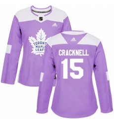 Women's Adidas Toronto Maple Leafs #15 Adam Cracknell Authentic Purple Fights Cancer Practice NHL Jersey Women's Adidas Toronto Maple Leafs #15 Adam Cracknell Authentic Purple Fights Cancer Practice NHL Jersey