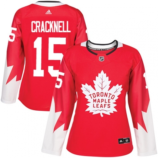 Women's Adidas Toronto Maple Leafs #15 Adam Cracknell Authentic Red Alternate NHL Jersey Women's Adidas Toronto Maple Leafs #15 Adam Cracknell Authentic Red Alternate NHL Jersey