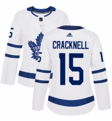 Women's Adidas Toronto Maple Leafs #15 Adam Cracknell Authentic White Away NHL Jersey Women's Adidas Toronto Maple Leafs #15 Adam Cracknell Authentic White Away NHL Jersey