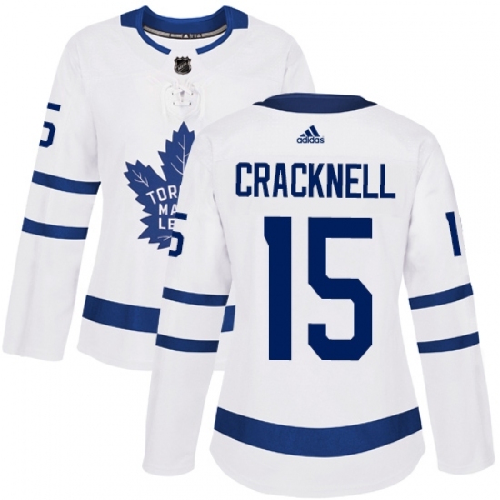 Women's Adidas Toronto Maple Leafs #15 Adam Cracknell Authentic White Away NHL Jersey Women's Adidas Toronto Maple Leafs #15 Adam Cracknell Authentic White Away NHL Jersey