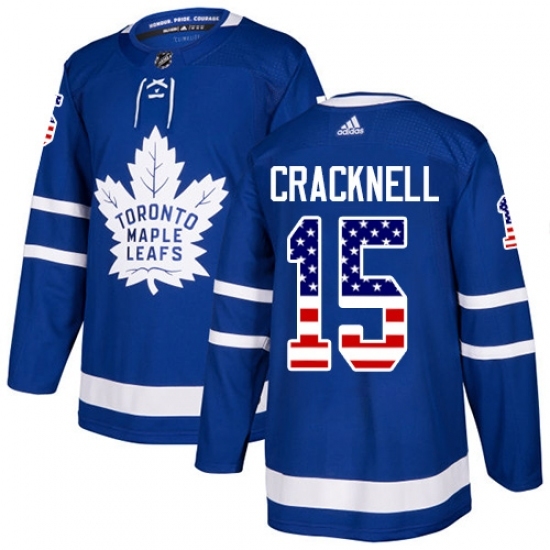 Youth Adidas Toronto Maple Leafs #15 Adam Cracknell Authentic Royal Blue USA Flag Fashion NHL Jersey Youth Adidas Toronto Maple Leafs #15 Adam Cracknell Authentic Royal Blue USA Flag Fashion NHL Jersey
