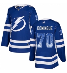 Men's Adidas Tampa Bay Lightning #70 Louis Domingue Authentic Blue Drift Fashion NHL Jersey