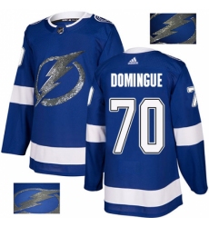 Men's Adidas Tampa Bay Lightning #70 Louis Domingue Authentic Royal Blue Fashion Gold NHL Jersey
