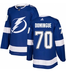 Men's Adidas Tampa Bay Lightning #70 Louis Domingue Authentic Royal Blue Home NHL Jersey
