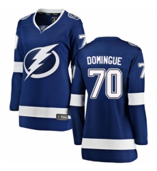 Women's Tampa Bay Lightning #70 Louis Domingue Fanatics Branded Royal Blue Home Breakaway NHL Jersey