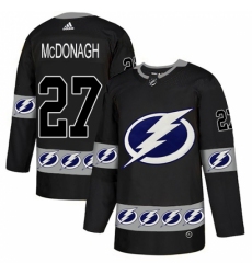 Men's Adidas Tampa Bay Lightning #27 Ryan McDonagh Authentic Black Team Logo Fashion NHL Jersey