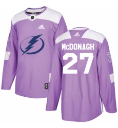 Men's Adidas Tampa Bay Lightning #27 Ryan McDonagh Authentic Purple Fights Cancer Practice NHL Jersey